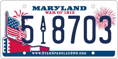 MD license plate 5AI8703
