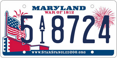 MD license plate 5AI8724