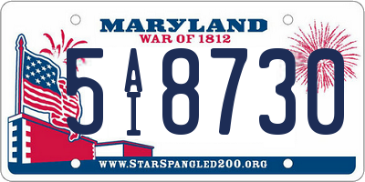 MD license plate 5AI8730