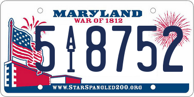 MD license plate 5AI8752
