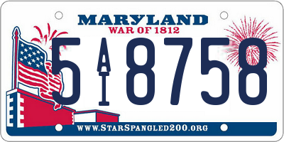 MD license plate 5AI8758
