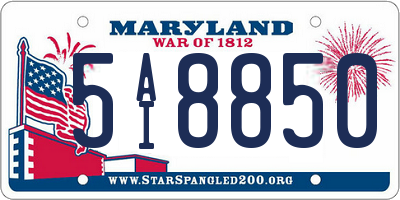 MD license plate 5AI8850