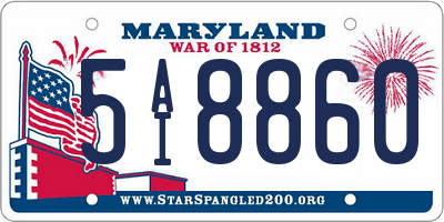 MD license plate 5AI8860