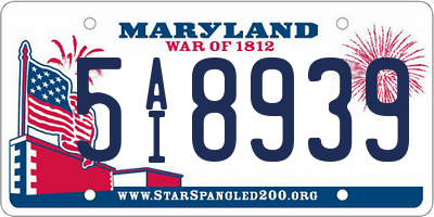MD license plate 5AI8939