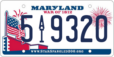 MD license plate 5AI9320