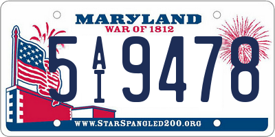 MD license plate 5AI9478