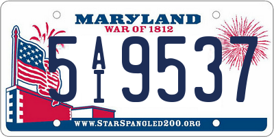 MD license plate 5AI9537