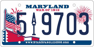 MD license plate 5AI9703