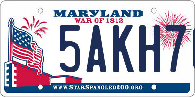 MD license plate 5AKH70