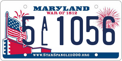 MD license plate 5AL1056