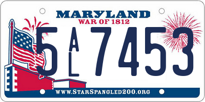 MD license plate 5AL7453