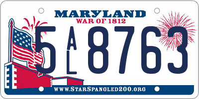 MD license plate 5AL8763