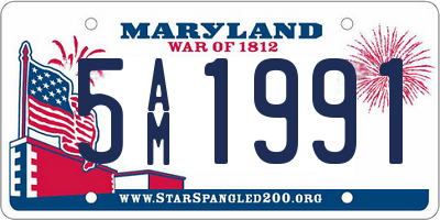 MD license plate 5AM1991