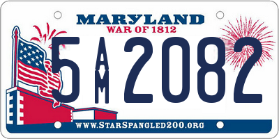 MD license plate 5AM2082