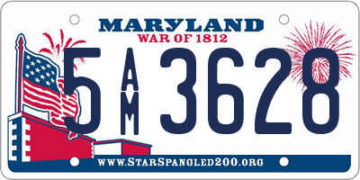 MD license plate 5AM3628