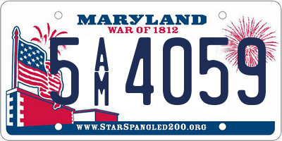 MD license plate 5AM4059