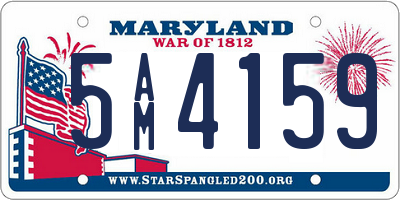 MD license plate 5AM4159