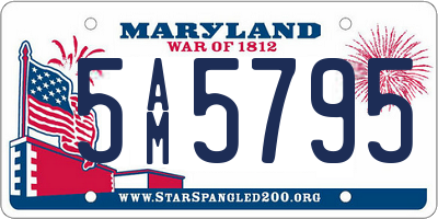 MD license plate 5AM5795