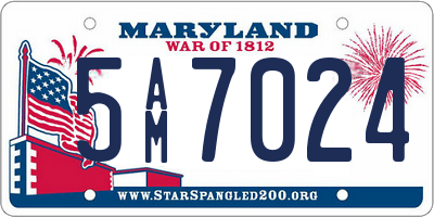 MD license plate 5AM7024