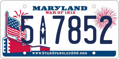 MD license plate 5AM7852