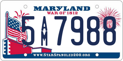 MD license plate 5AM7988