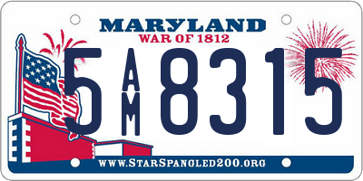 MD license plate 5AM8315