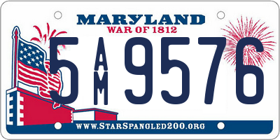 MD license plate 5AM9576
