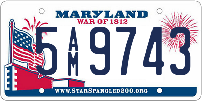 MD license plate 5AM9743
