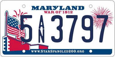MD license plate 5AN3797