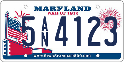 MD license plate 5AN4123