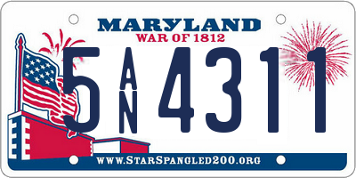 MD license plate 5AN4311