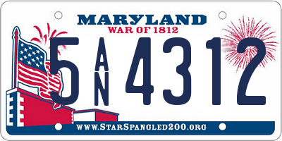 MD license plate 5AN4312