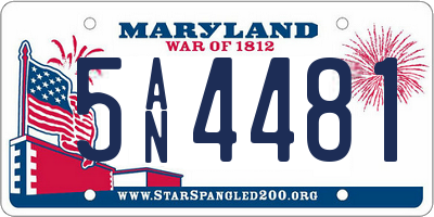MD license plate 5AN4481