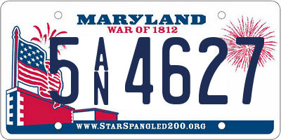 MD license plate 5AN4627