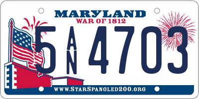 MD license plate 5AN4703