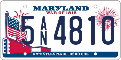 MD license plate 5AN4810