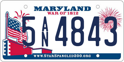 MD license plate 5AN4843