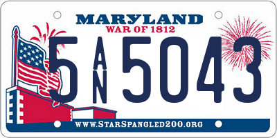 MD license plate 5AN5043