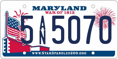 MD license plate 5AN5070