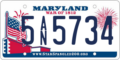 MD license plate 5AN5734