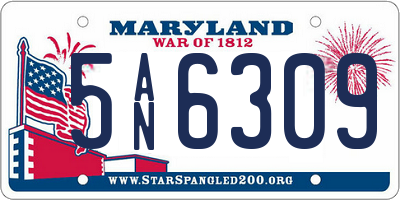 MD license plate 5AN6309