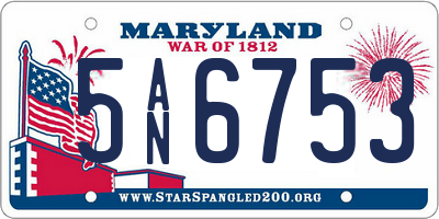 MD license plate 5AN6753