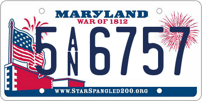 MD license plate 5AN6757