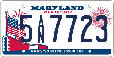 MD license plate 5AN7723