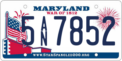 MD license plate 5AN7852