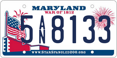 MD license plate 5AN8133
