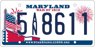MD license plate 5AN8611