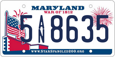 MD license plate 5AN8635