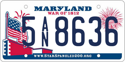 MD license plate 5AN8636