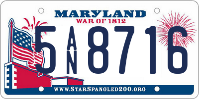 MD license plate 5AN8716
